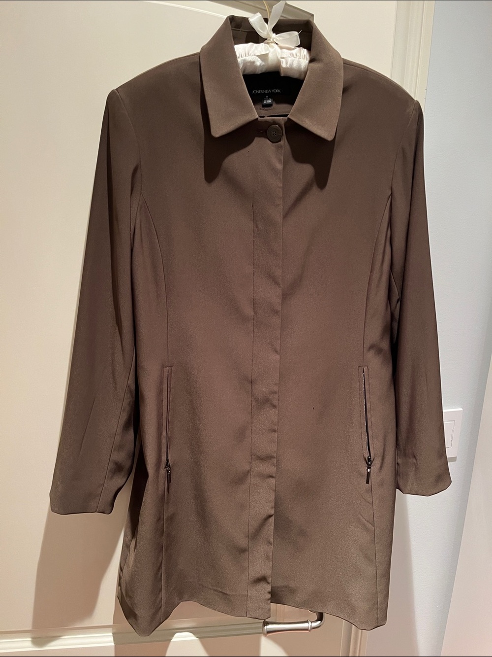 Vintage Jones New York Brown Trench/Rain Coat Size M